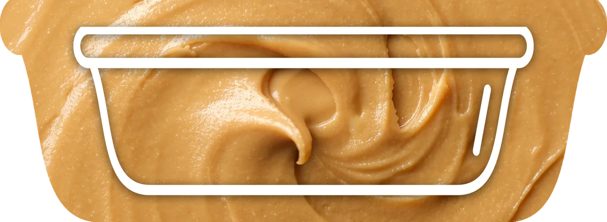 Spread tub outline over nut butter
