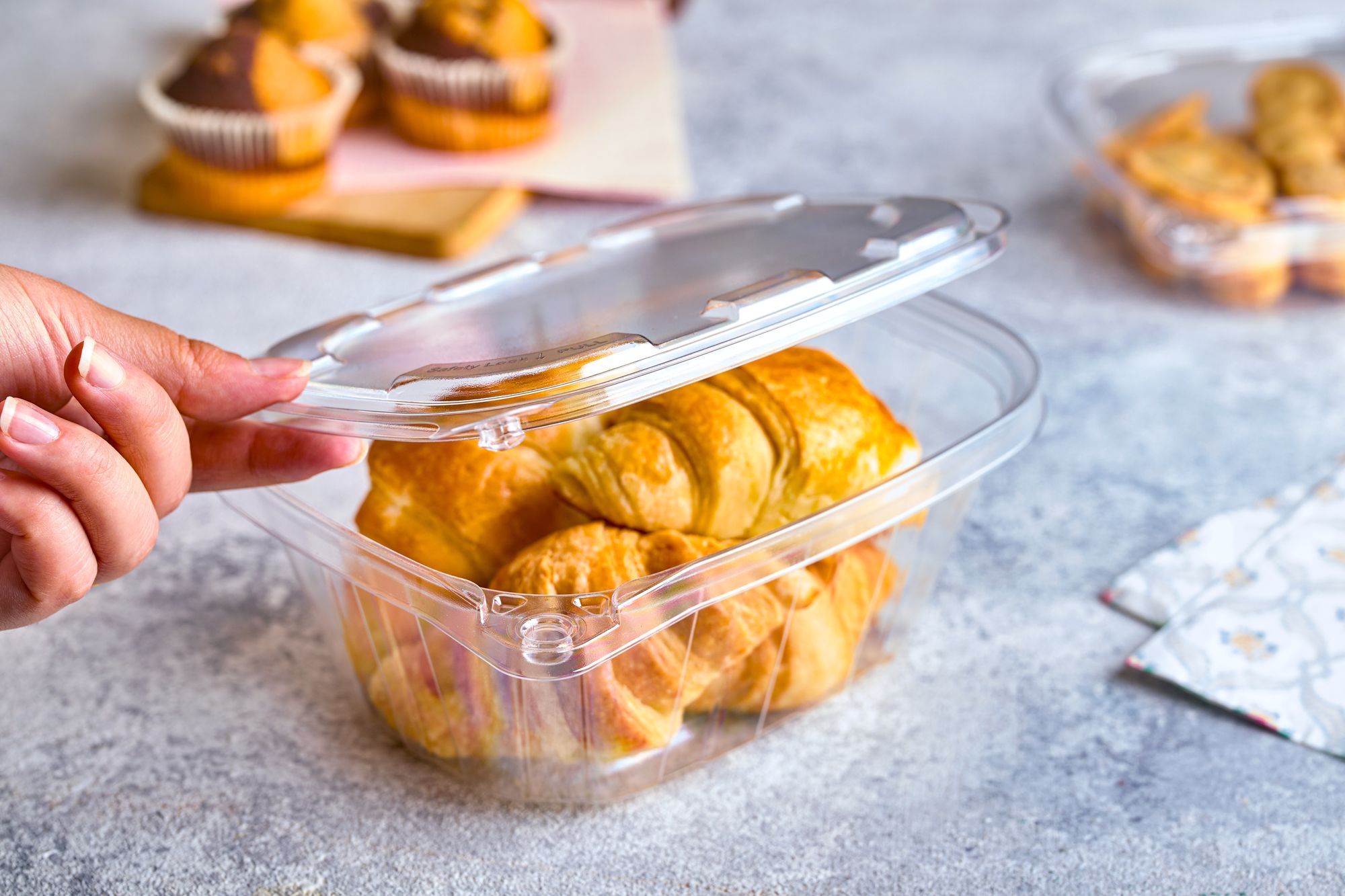 Croissants in a Snap Lock hinged container