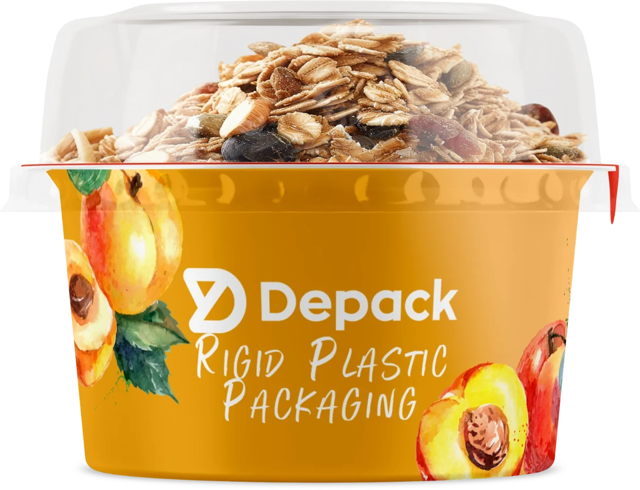Peach granola topper cup render