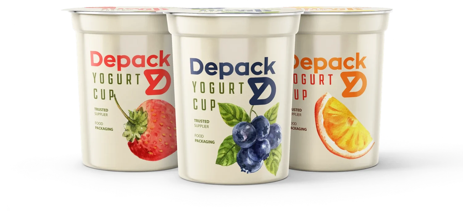 Yogurt cup range thermoformed from DEPACK FFS sheet